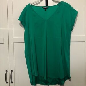 Express Women's Teal V-Neck Blouse